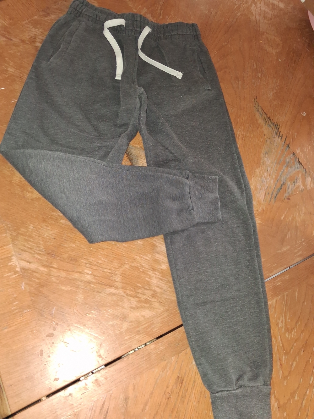 Divided Kids Dark Gray Jogger Sweatpants with White Drawstring